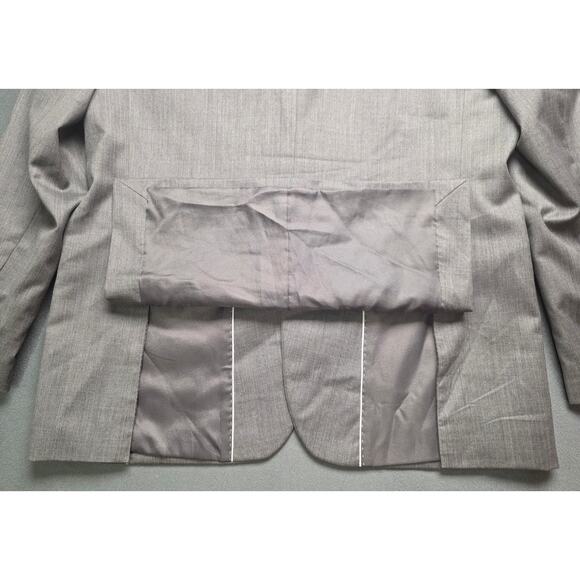 Linea Uomo Mens Gray Premium Wool Blazer 41R Natural Stretch Modern Fit Lapel - Picture 10 of 11